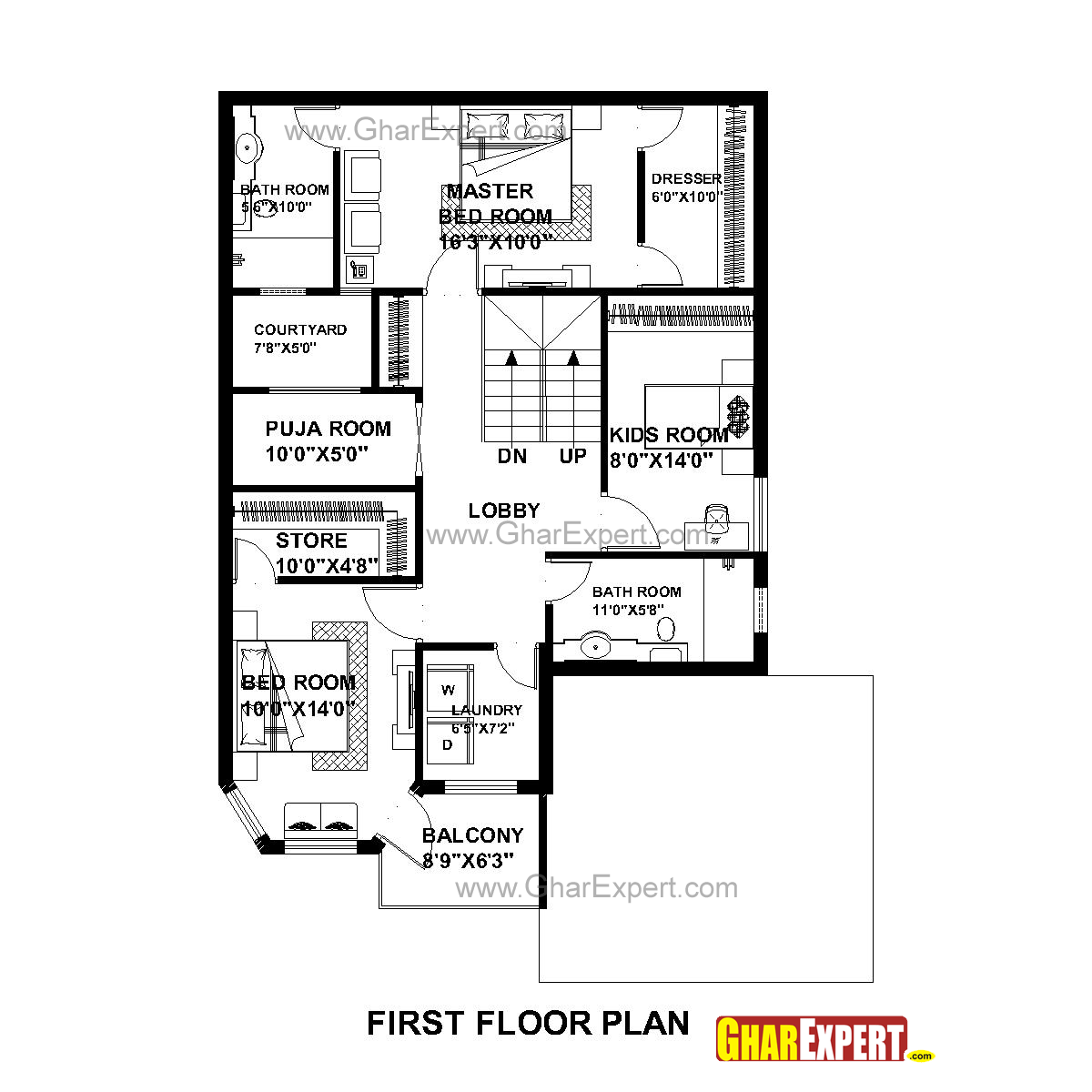 House Plan for 35 Feet by 48 Feet plot (Plot Size 187 Square Yards 35 Feet Is How Many Yards