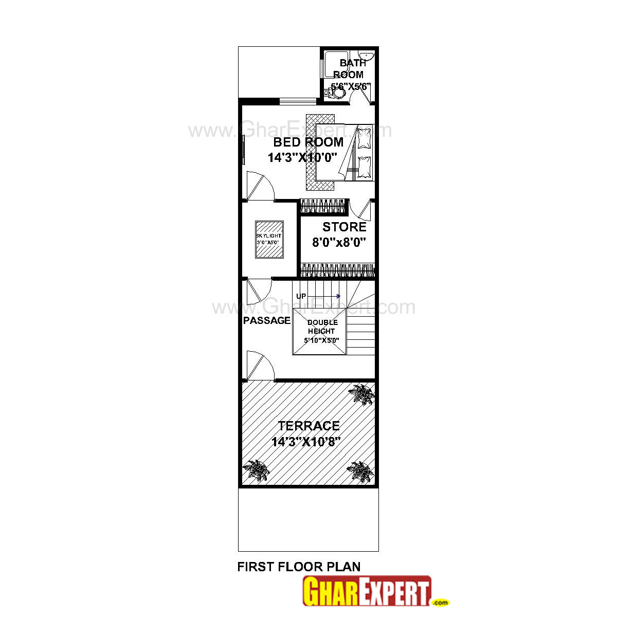 House Plan For 16 Feet By 54 Feet Plot Plot Size 96 Square Yards Gharexpert Com