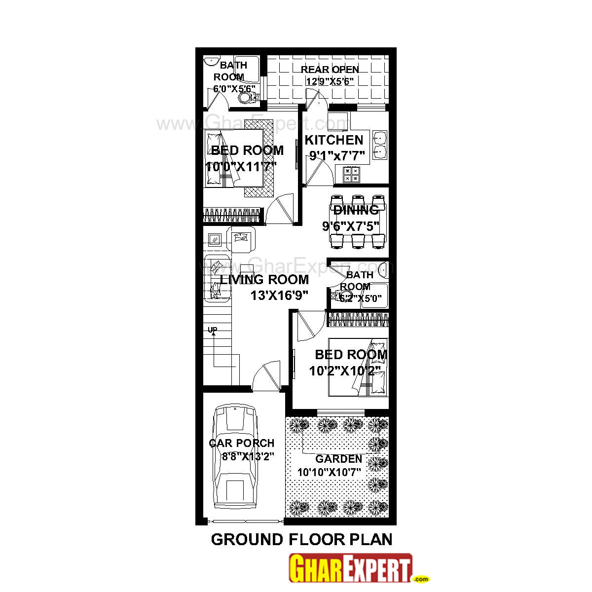 House Plan For 21 Feet By 50 Feet Plot Plot Size 117 Square Yards Gharexpert Com