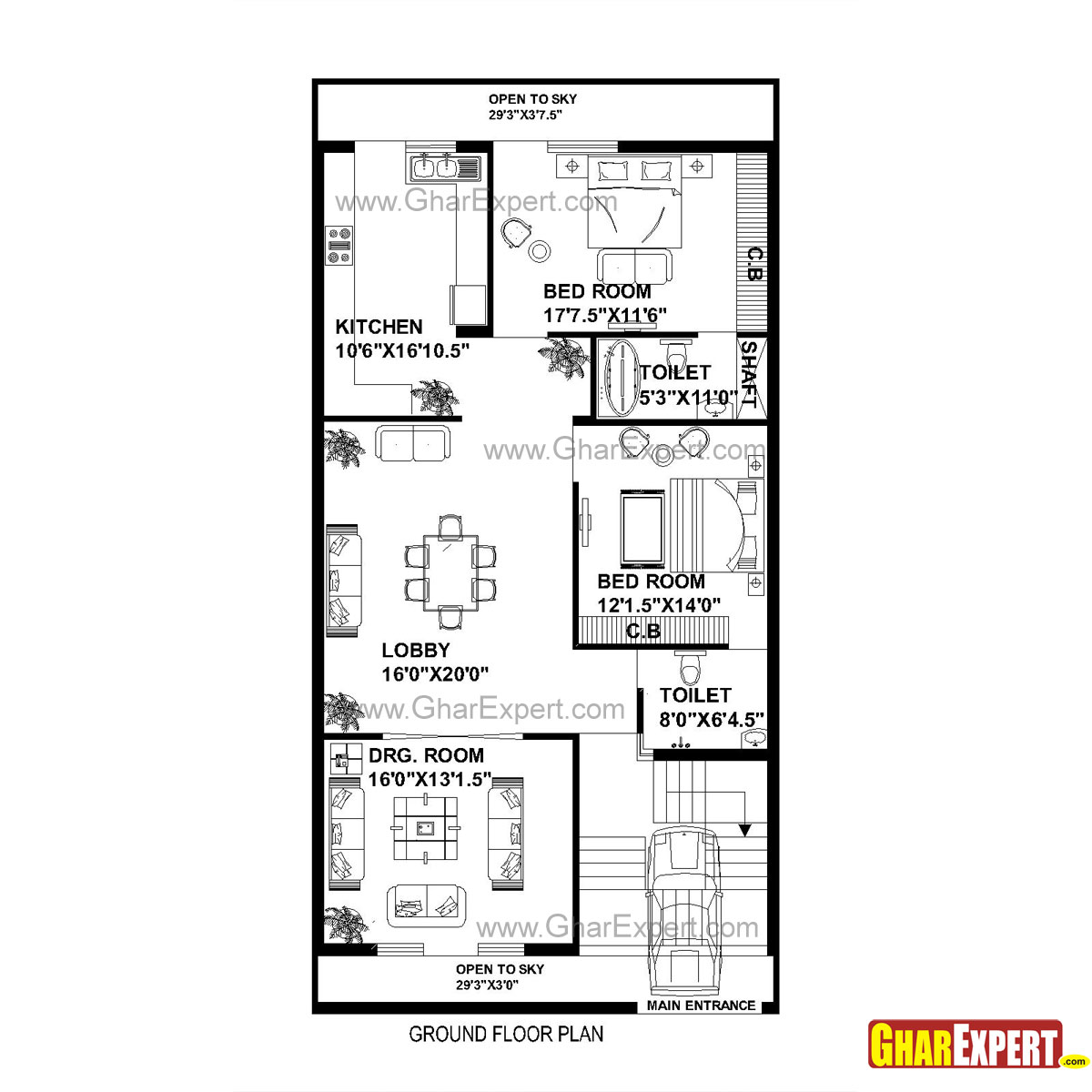 House Plan For 30 Feet By 60 Feet Plot Plot Size 200 Square