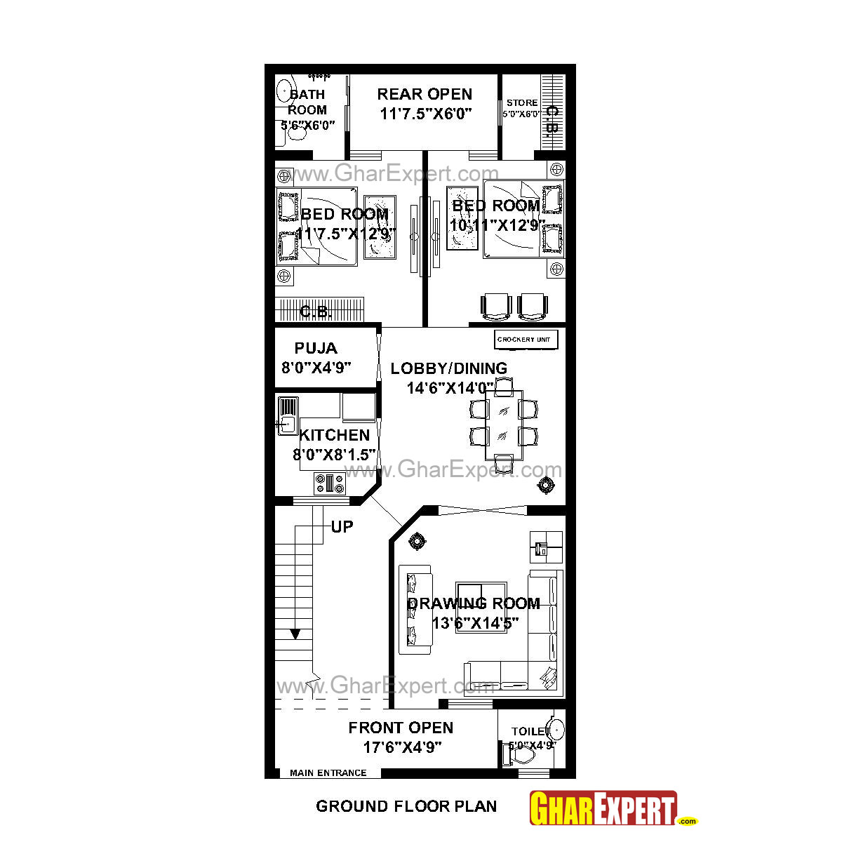 House Plan For 24 Feet By 56 Feet Plot Plot Size 149 Square Yards GharExpert house-plan-for-24-feet-by-56-feet-plot-plot-size-149-square-yards-gharexpert
