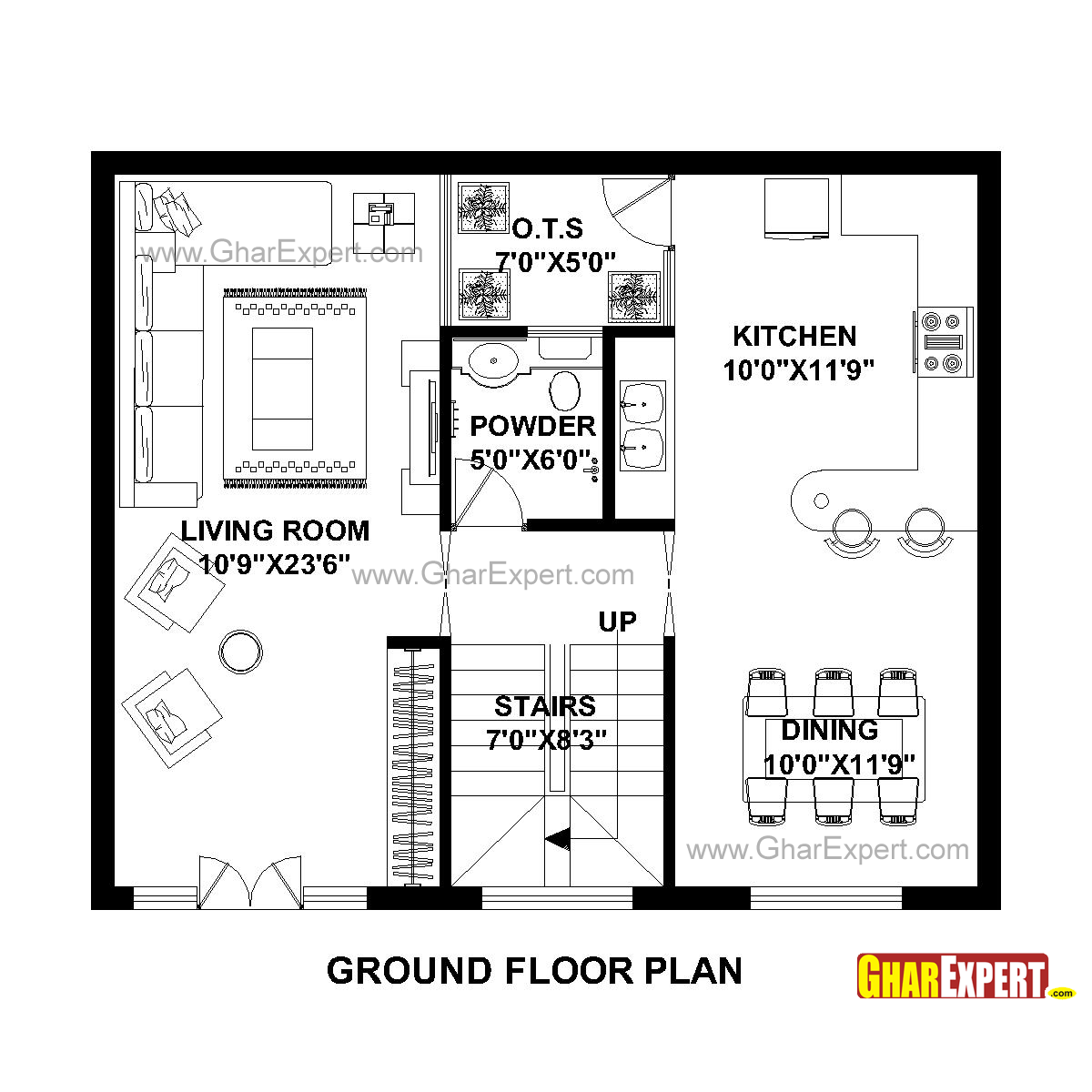 House Plan for 30 Feet by 25 Feet plot (Plot Size 83