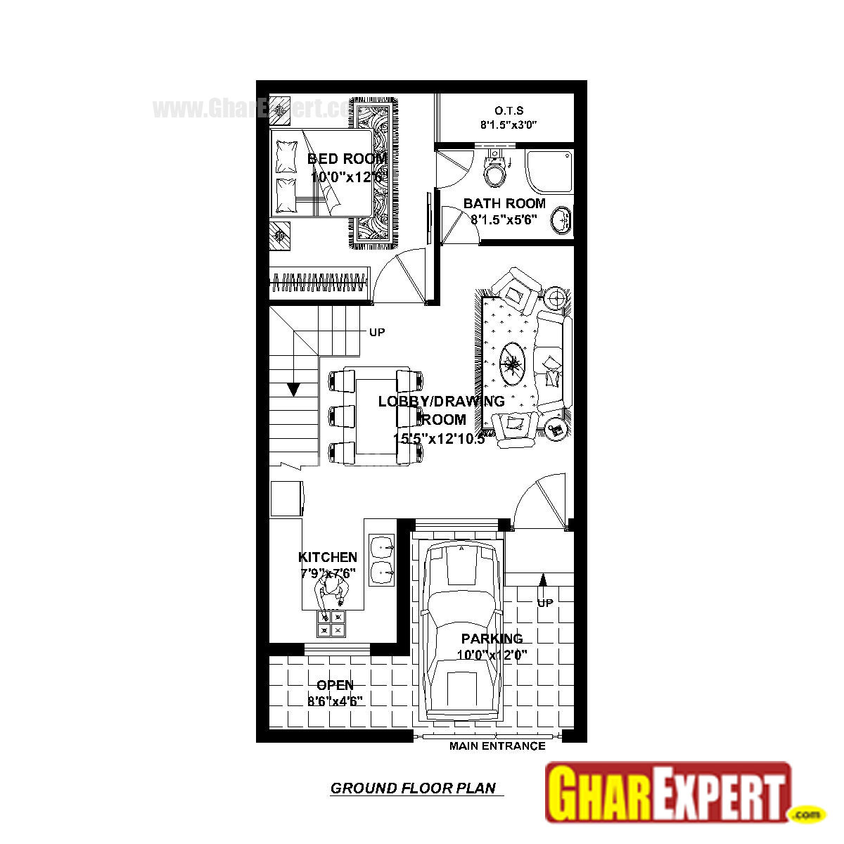 House Plan for 20 Feet by 40 Feet plot (Plot Size 89 ...