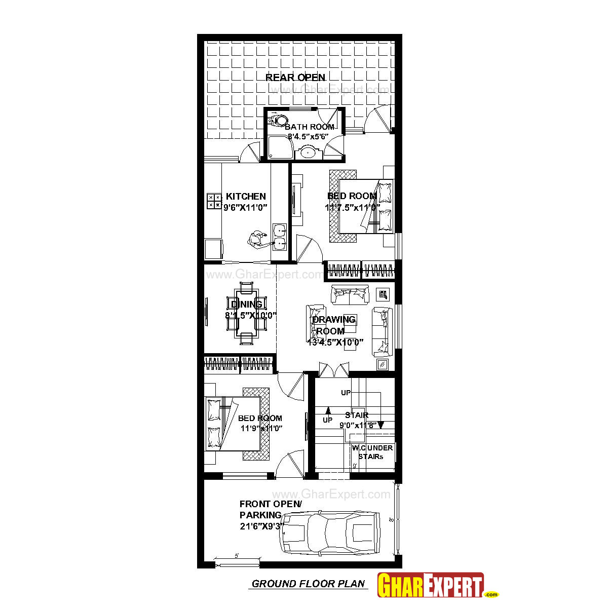 House Plan For 23 Feet By 60 Feet Plot Plot Size 153 Square Yards GharExpert House Plan For 23 Feet By 60 Feet Plot Plot Size 153 Square Yards GharExpert