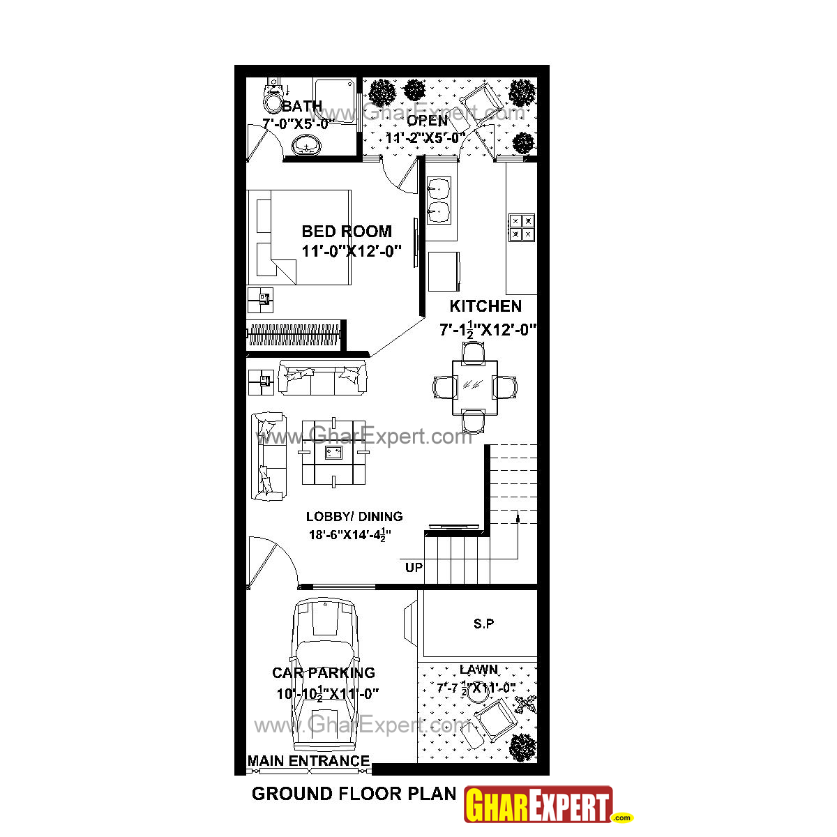 House Plan For 20 Feet By 45 Feet Plot Plot Size 100 Square