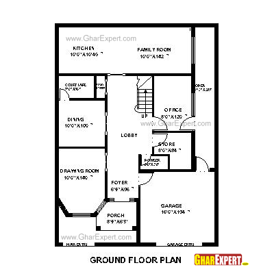 House Plan for 35 Feet by 50 Feet plot (Plot Size 195 Square Yards ... - House Plan for 35 Feet by 48 Feet plot (Plot Size 187 Square Yards)