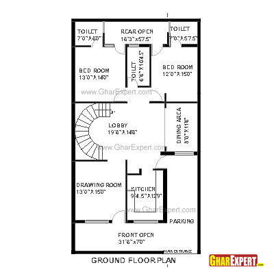 House plan of 30 feet by 60 feet plot 1800 squre feet built area on ...