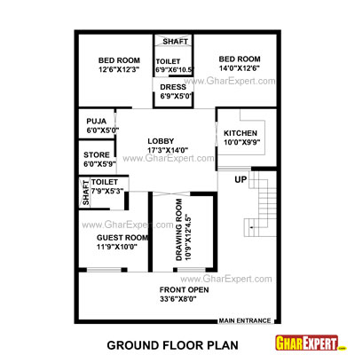 House Plan for 35 Feet by 50 Feet plot (Plot Size 195 Square Yards ... - House Plan for 35 Feet by 50 Feet plot (Plot Size 195 Square Yards)