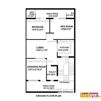 House Plan For 28 Feet By 48 Feet Plot Plot Size 149 Square