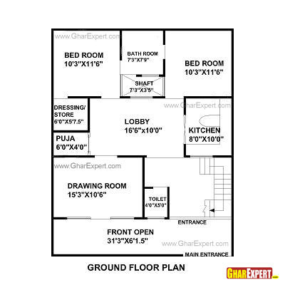 House Plan For 30 Feet By 40 Feet Plot Plot Size 133 Square