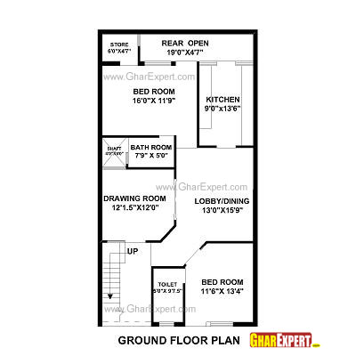 House Plan For 28 Feet By 48 Feet Plot Plot Size 149 Square Yards Gharexpert Com