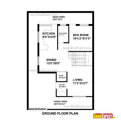 House Plan For 30 Feet By 45 Feet Plot Plot Size 150 Square