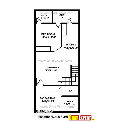 House Plan for 20 Feet by 50 Feet plot (Plot Size 111 Square Yards ... - House Plan for 20 Feet by 45 Feet plot (Plot Size 100 Square Yards)