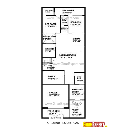 House Plan For 32 Feet By 80 Feet Plot Plot Size 284 Square