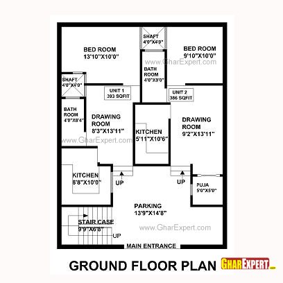 House Plan For 30 Feet By 40 Feet Plot Plot Size 133 Square Yards Gharexpert Com