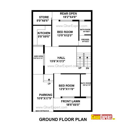 House Plan For 30 Feet By 50 Feet Plot Plot Size 167 Square Yards Gharexpert Com