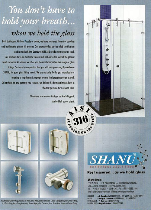Company : Bathroom : Shanu Architectural Glass Fitting Rest assured as we hold glass