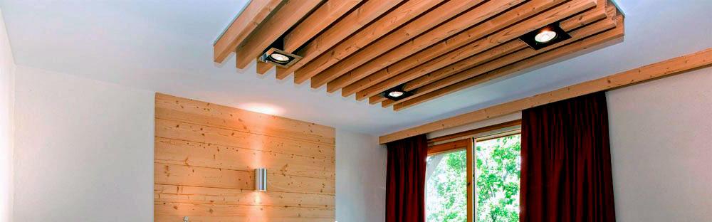 False Ceiling With Wooden Batten Gharexpert