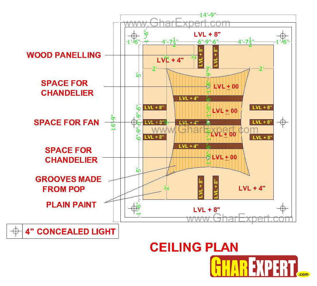 Pop Groove False Ceiling With Wooden Paneling For Modern