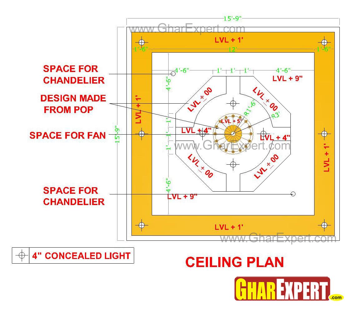 Pop False Ceiling Design With Designer Dome At The Center