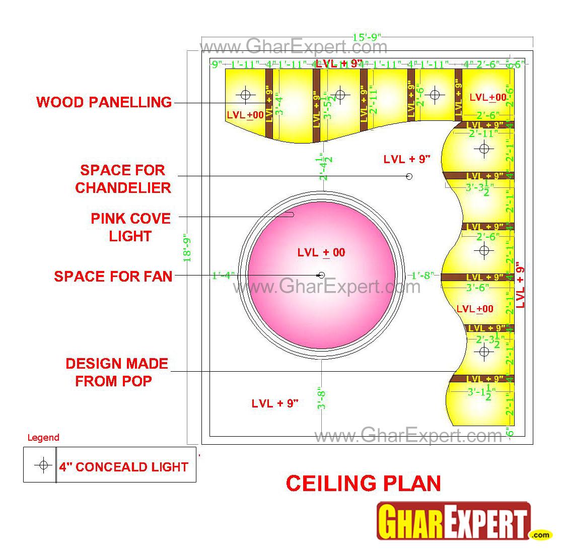 Illuminated Pop False Ceiling Design For Living Room Of 16