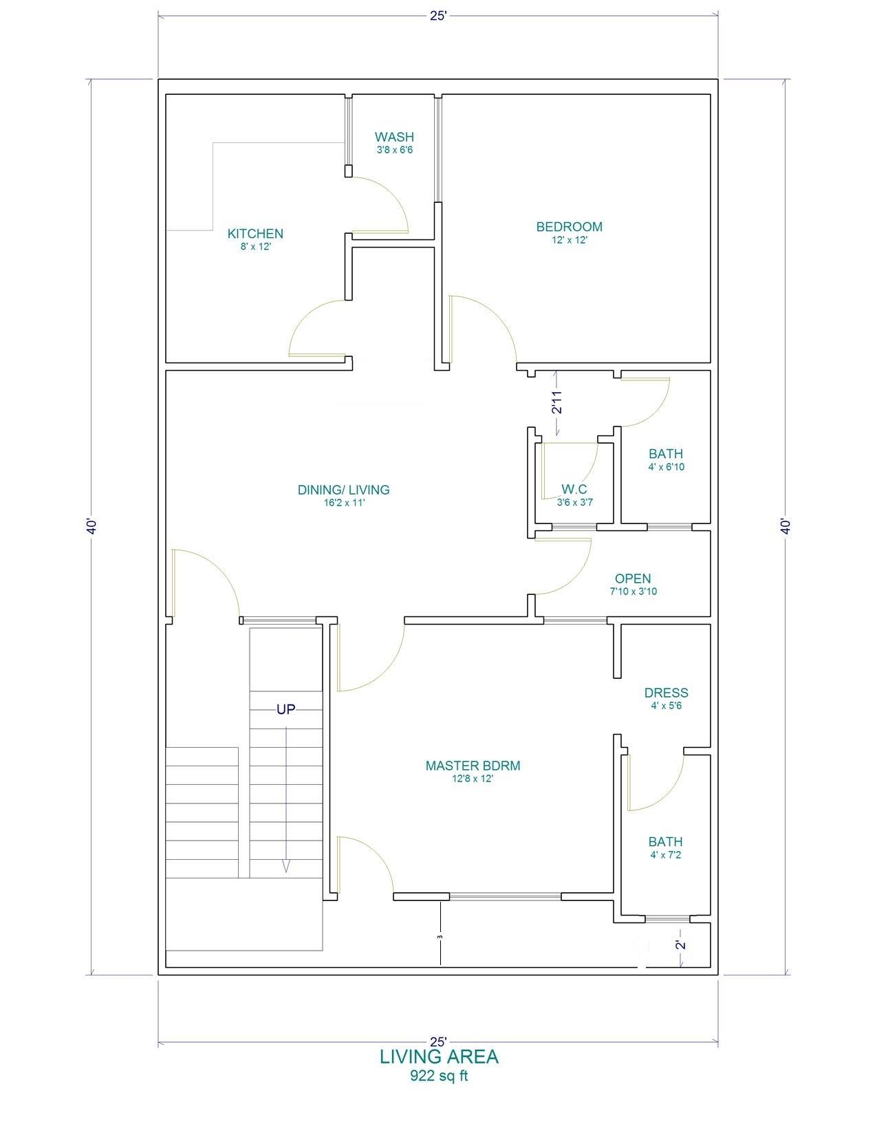 30 X 40 East Facing House Plan - GharExpert