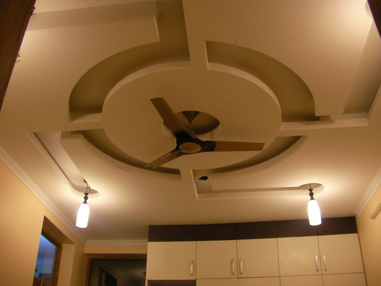 P O P Ceiling Design With A Round Design In The Center