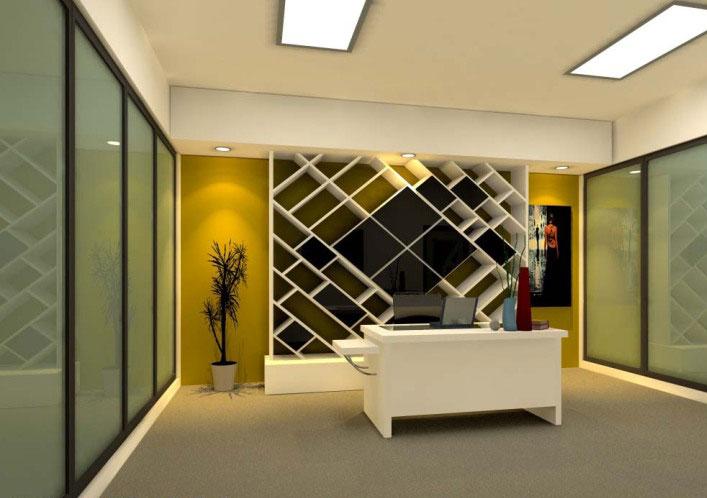 Office Wall Design For Reception Area Gharexpert