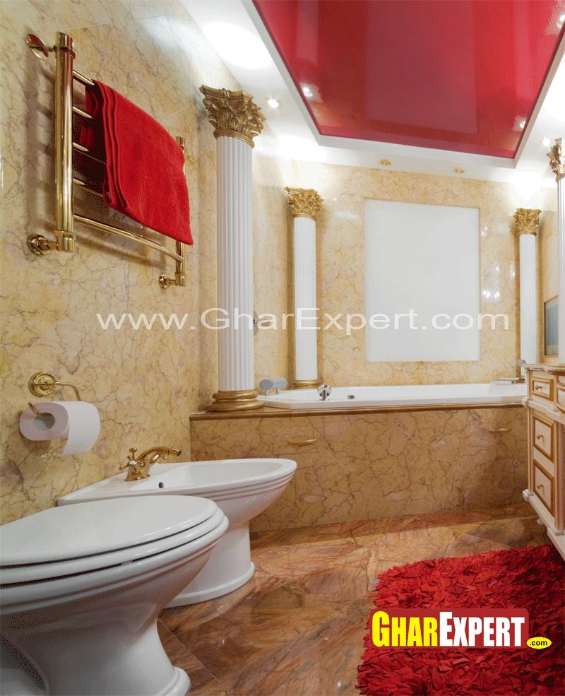 Ornamental Bathroom False Ceiling Design Matches With