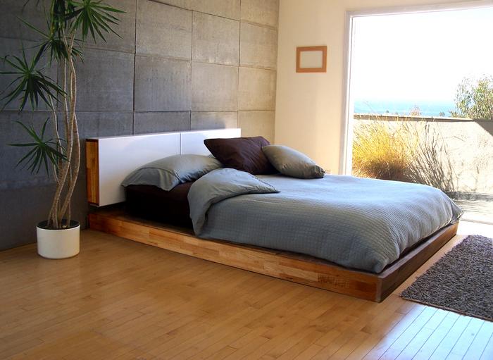 Low height bed with earthen design - GharExpert