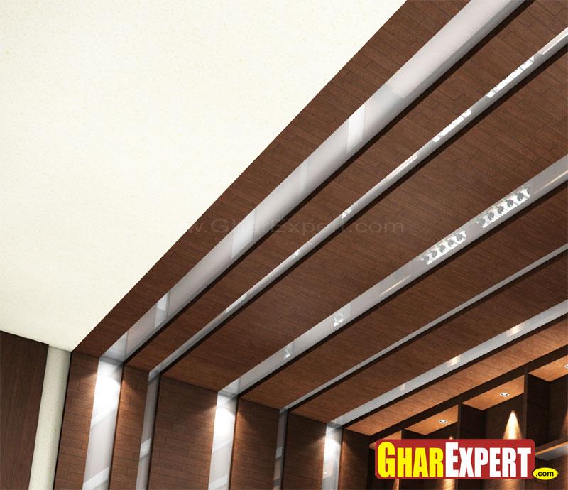 Ceiling Design With Wood Planks Gharexpert