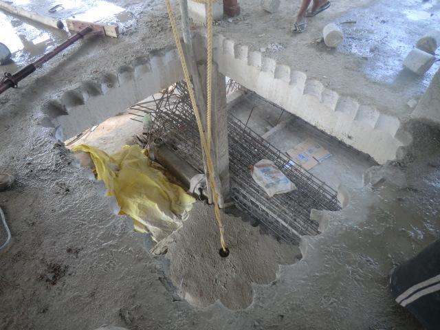 Concrete Roof Slab Cutting By Core Cutting Machine And Lifting By