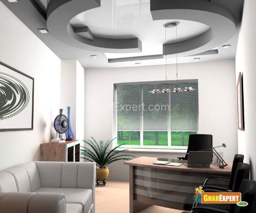 False Ceiling Design For Office Reception And Seating