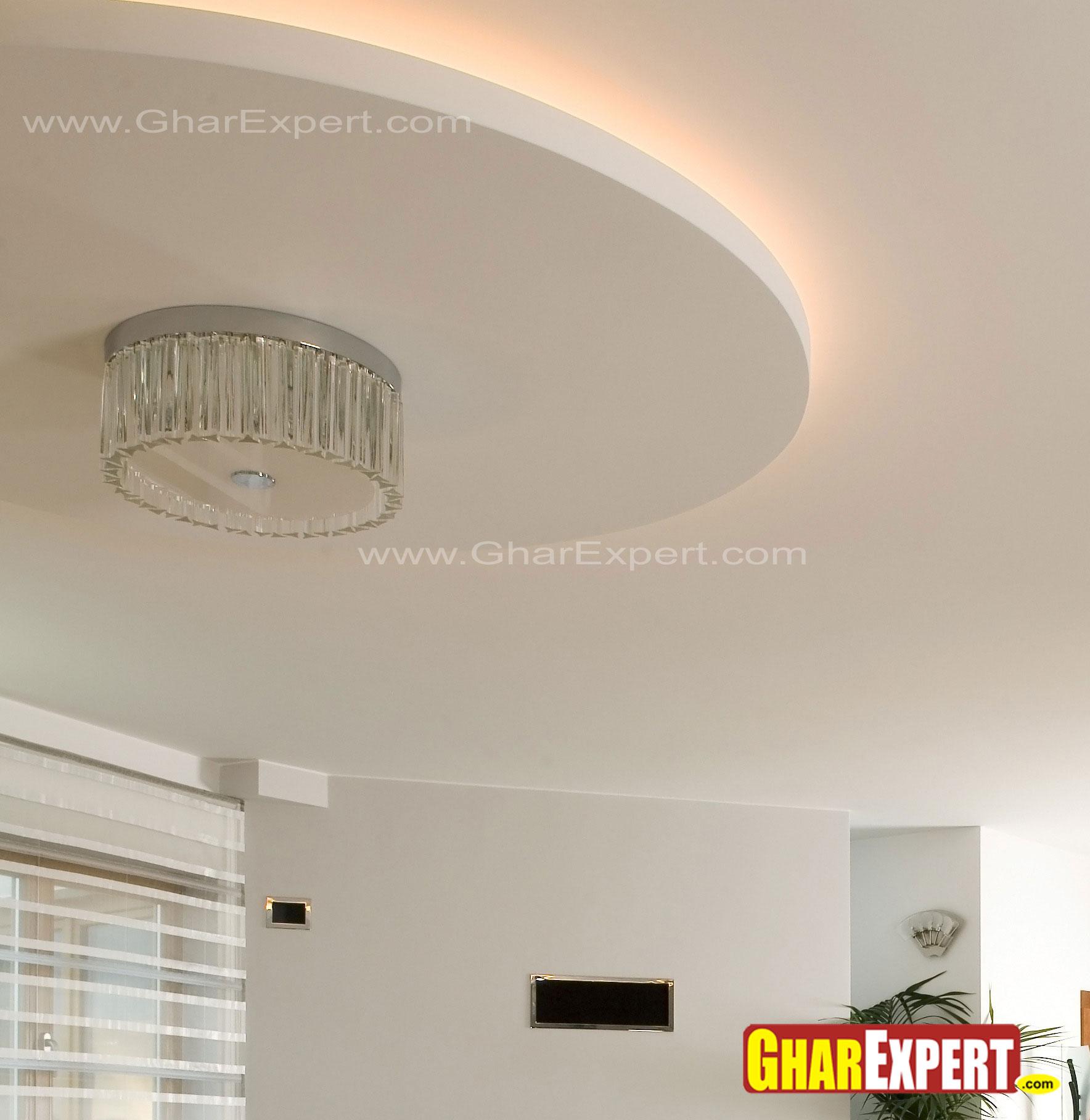 Simple And Elegant Lighted False Ceiling Design Gharexpert