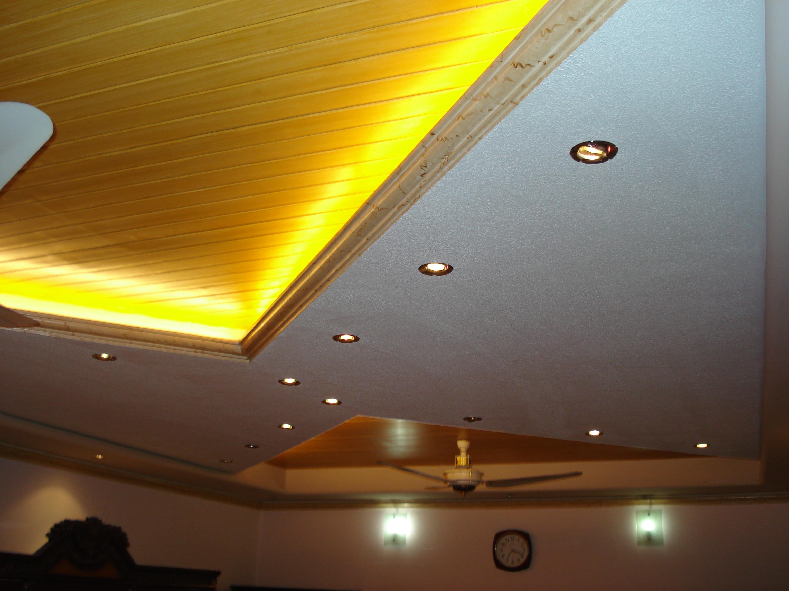 False Ceiling Design With Yellow Lighting Gharexpert