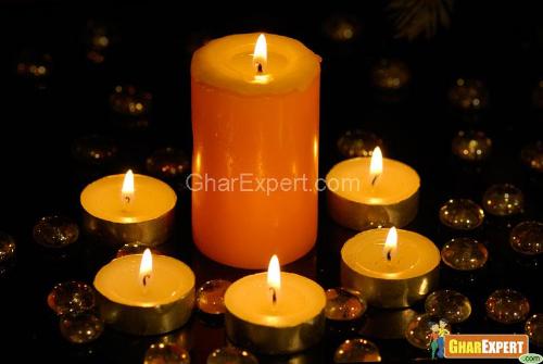 Candle decoration on diwali