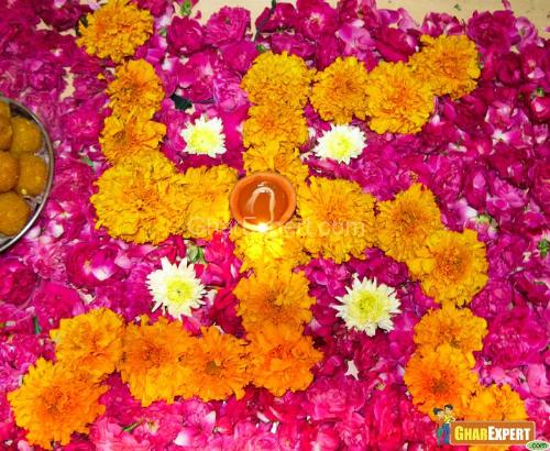 Flowers for pooja room decor