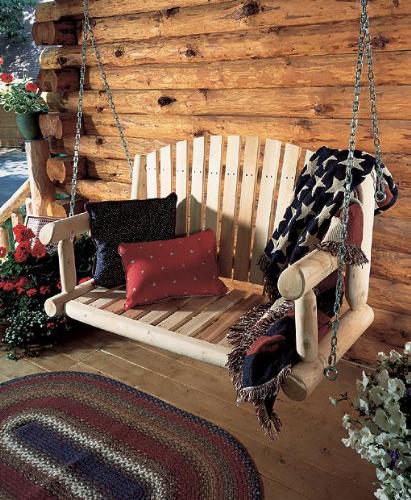 Cedar wood porch swing