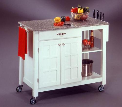 Granite Topped Movable KItchen Island