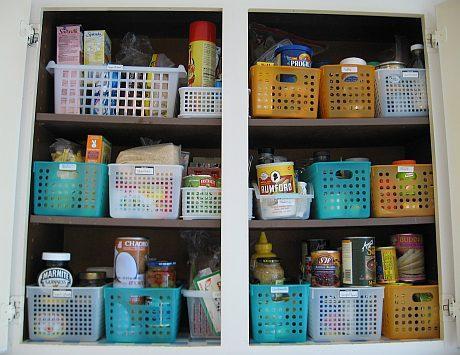 Kitchen pantry storage baskets