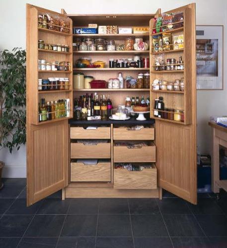 Kitchen organized pantry