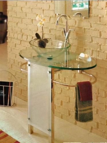 Single Sink Glass Countertop