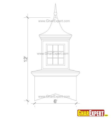 12 feet high belvedere type cupola