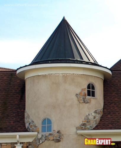 Aluminum cone roof top cupola design for villa