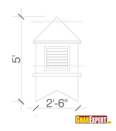 Pyramid rooftop shed cupola design Pyramid rooftop shed cupola design