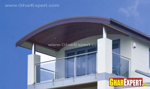 Maltese Balcony with glass railing with covered roof