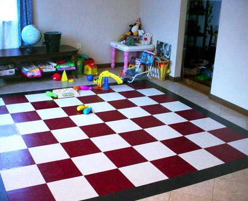 Cork flooring in kids room