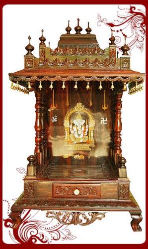 Designer wooden mandap for pooja room