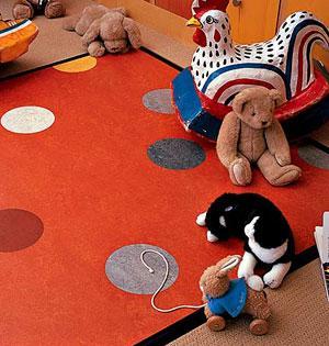 Rubber flooring in kids room