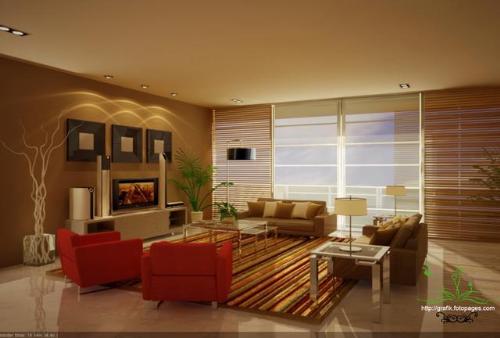 Brown color for living room